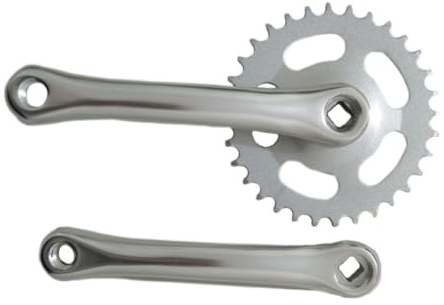 TOYANDONA Mountain Bike Kurbelgarnitur Zähne Aluminiumlegierung Single Speed Kettenblatt Silber Robustes Fahrrad Kurbel Set mit Einfachem Einbau