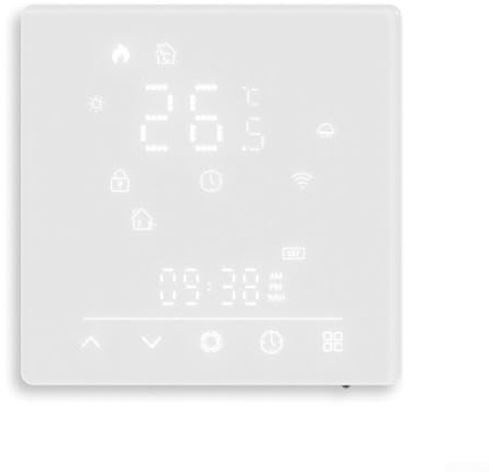 Bebykilemi Home MATTER Termostato elettrico per riscaldamento a pavimento con WiFi e 2.5D per sistemi di riscaldamento a pavimento ad acqua ed elettrici, bianco (GB)