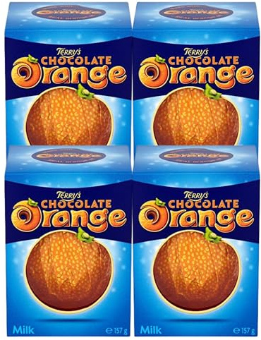 Terrys Chocolate Orange Gift Set Festive Chocolate Gift for Kids, Women & Men Perfect Christmas Treat or Stocking Filler (4 Pack, Orange Chocolate)
