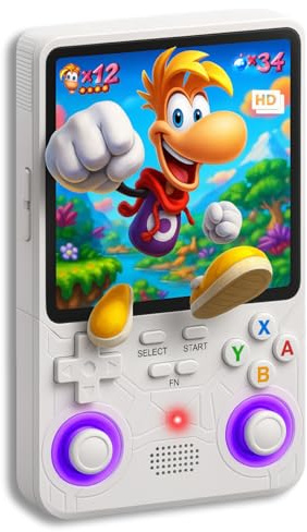 LUMEN Console Portable Rétro Gaming 4 Full HD, 20000 Jeux Préchargés, 128Go Extensible, WiFi, Multijoueur, Linux 2.0, Gâchettes R1/L1/R2/L2, Audio Jack et Haut-Parleurs