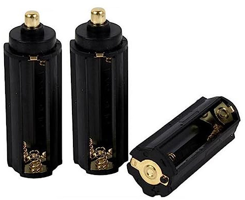 3PCS Cylindrical Battery Holder Plastic Storage Case Box for Flashlight Torch Black
