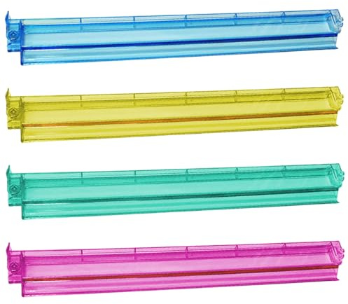 Mahjong Schieber und Rack – Set mit 4 Fliesen aus transparentem Acryl, mehrfarbig, Doppelfunktions-Schieber und Organizer zur Aufbewahrung von Gegenständen, langlebiges Zubehör für Spiele