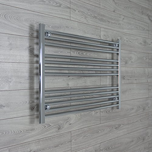 companyblue Heated Chrome Bathroom Towel Rail Radiator 1000mm wide 700mm high