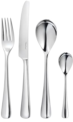 Robert Welch Malvern Bright, 24 Piece Cutlery Set for 6 People. Made from Stainless Steel. Dishwasher Safe.