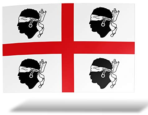 erreinge Aufkleber Sardinien Italien Shaped Adhesive PVC für Abziehbild Tapete Auto Moto Helm Camper Laptop - 12 cm