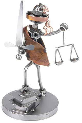 metalman24 Schraubenmännchen JUSTITIA RECHTSWESEN - Handarbeit Geschenkidee Metallfigur Metallmännchen Stahlfigur Schraubenmännle - Deko für Büro & Zuhause