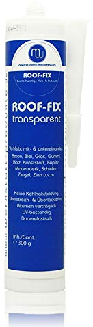 MW Roof Fix Dichtmasse transparent 300g | Universelle Kleb- & Dichtmasse, geeignet für das Abdichten und Verkleben von Wandanschlussfugen, Nähten, Spalten, Rissen und Dehnungsfugen im gesamten Dachbereich.