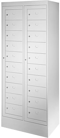 Kaiser + Kraft Laptopschrank | 20 Fächer, HxB 1900 x 782 mm, lichtgrau