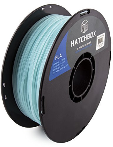 HATCHBOX 1,75 mm Nachtleuchtfarbe PLA 3D-Drucker-Filament leuchtend blau- 1-kg-Rolle - Dimensionale Genauigkeit +/- 0,05 mm
