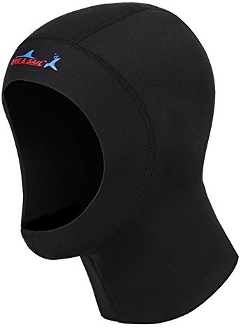 SAIL & DIVE Tauche-Kappe, Neopren, 1 mm, superdünn , schwarz, M