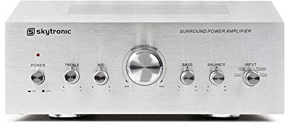 Skytronic Stereo Amplifier 400W, Compact HiFi Home Audio Power Amp for Superior Sound Quality, Crystal Clear Output, Sleek Design Ideal for Theater Systems