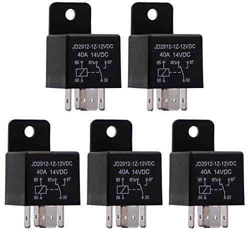 EHDIS 5 Stück Relais 12V 40A 5 Pin Car Relais Auto Moto Spule Relais Schütz Relaisschalter Strom, Schalter und Vorspeisen Motorrelais