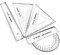 Geometrie-, Zeichendreieck (Büro, Schule) Geometrieset, Kunststoff, 14 cm, Trans