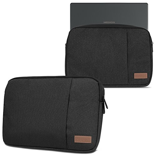 Hülle kompatibel für Medion Akoya E4254 S3409 S4219 E3216 E3215 Notebook Tasche in Schwarz Blau oder Grau Laptop Schutzhülle Case Cover Etui, Farbe:Schwarz