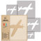 NAKLEO Schablonen Malen für Kinderzimmer, 5 Stück Set 9x9 bis 34x34cm Flugzeuge Flug Fliegen, Wiederverwendbare Kunststoff Malvorlage Raumdekoration, Basteln DIY Wand Möbel Papier Stoff