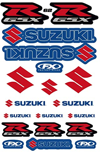 KIT STICKERS ADESIVI COMPATIBILI PER SUZUKI GSX R SPONSOR AUTO MOTO FURGONE CROSS ENDURO CASCO (62)