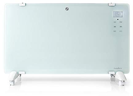 SmartLife Konvektionsheizgeräte - Wi-Fi - geeignet für Badezimmer - Glasverkleidung - 2000 W - 2 Wärmeeinstellungen - LED - 15-35 °C - Verstellbares Thermostat - Weiss