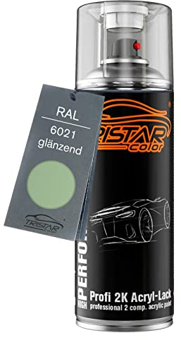 TRISTARcolor RAL 6021 Blassgrün brillant Bombe de peinture acrylique 2K aérosol peinture à vaporiser peinture à pulvériser 400 ml séchage rapide