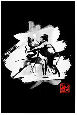 artboxONE Poster 30x20 cm Menschen Sumotori in White hochwertiger Design Kunstdruck - Bild Sumo Kampf Kampfsport