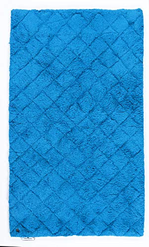 Badezimmerteppich | Badematte | Oekotex | Waschbar | 100% Baumwolle | 60 x 60 cm; Blau | Tom Tailor - Cotton Pattern