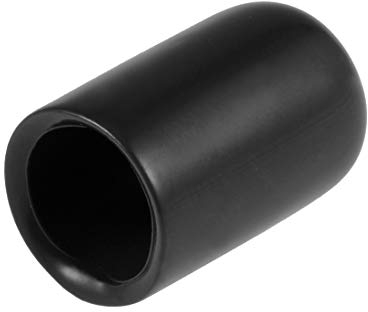 sourcing map 20pcs Rubber End Caps 10mm ID Vinyl Round Tube Bolt Cap Cover Thread Protectors Black