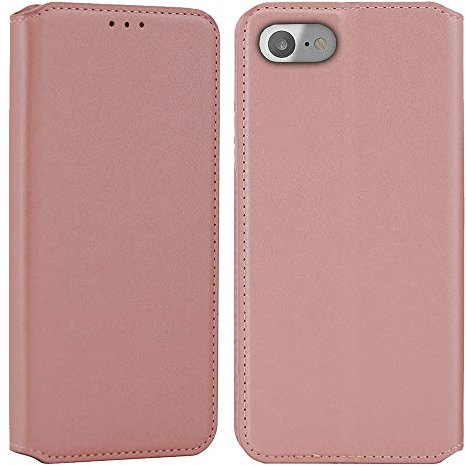 CEKA TECH Cover per Iphone 8, Custodia Cover con Chiusura Magnetica, Portacarte, Custodia di Protezione Premium in Pelle PU - Rosa