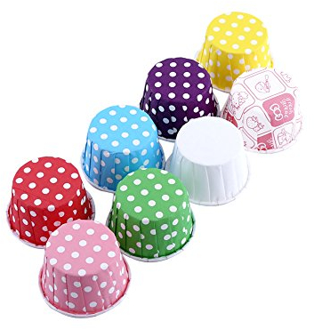 100 Stück Mini Papier Cupcake Liner Papier Backbecher Cupcake Wrapper Muffin Backbecher Liner für Desserts & Süßigkeiten Cupcake Liner(3)