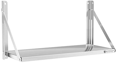 Royal Catering RC-BFWH8030 Wandbord klappbar 80 x 30 cm 40 kg Edelstahl