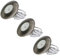 HOFTRONIC - 3er LED Einbaustrahler 230V Pavo Dimmbar Edelstahl 2700K Warmweiß Einbaustrahler Flach (Einbautiefe 12mm) LED Deckenleuchte IP44 für Badezimmer, Küche - Mini Möbeleinbauleuchten