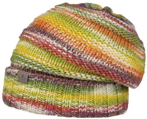 LIERYS Bernardo Oversize Strickmütze Damen/Herren (26 cm lang) - Made in Germany - Wintermütze aus Schurwolle - Long Beanie in One Size 55-63 cm - Mütze mit Umschlag - Winter bunt One Size