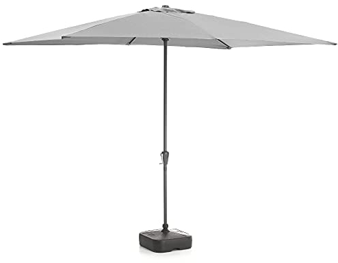ACAZA Parasol rectangulaire 2 x 3 m, Protection UPF, Ombrelle, Toile solide, pour Terrasse, Jardin, sans Socle, Gris Clair