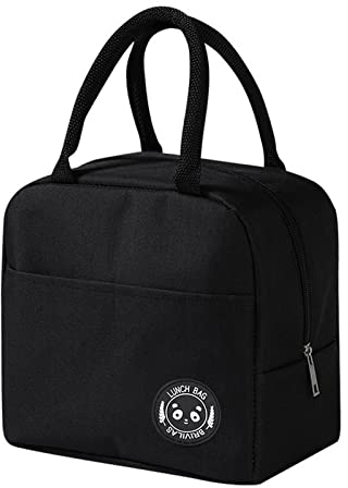 Dzmuero Picknicktasche Kühltasche Kühltasche Faltbar Klein Lunch Tasche für Frauen, Erwachsene, Studenten 1 Stück, 23 * 13,5 * 20cm (Schwarz)