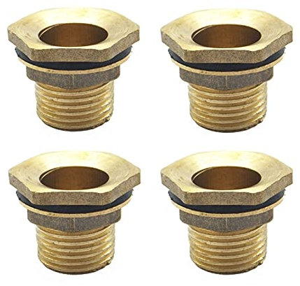 JUN-STORE RACCORDI per Tubi 1 / 2inch Maschio BSP. Raccordo Girevole a Chiave Singola con Tubo in Ottone, connettore per Dado 4 PZ.