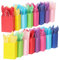 Cootato 32 Stück Geschenktaschen mit 32 Taschentüchern, 8 Farben Party Favor Taschen mit Griffen, Regenbogen-Geschenktüten aus Kraftpapier für Geburtstag Hochzeit Babyparty, Weihnachten
