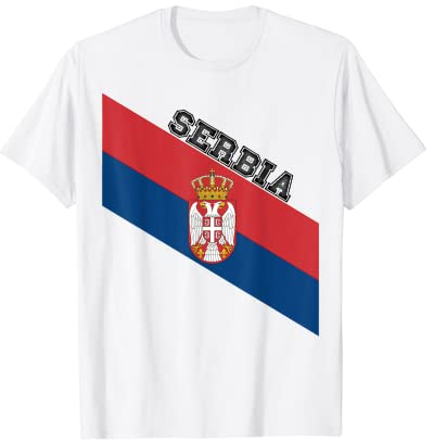 Retro Serbien Fußball Trikot Fußball Reise T-Shirt