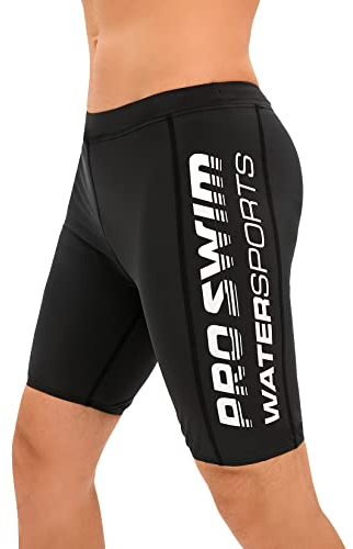 Veranobreeze Costume da Bagno da Uomo Jammer Nuoto da Competizione Pantaloni Costume da Bagno da Allenamento Lungo da Corsa (Bianco, M)