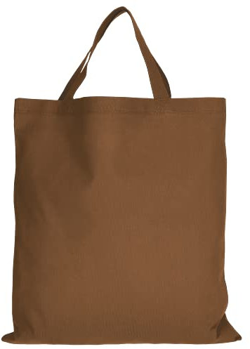 TEXXILLA 10 Stück Baumwolltasche - 28 Farben | mit Zwei kurzen Henkeln | 38x42cm | Jutebeutel | Einkaufstasche | unbedruckt, Farbe:braun, Größe:10 Stück