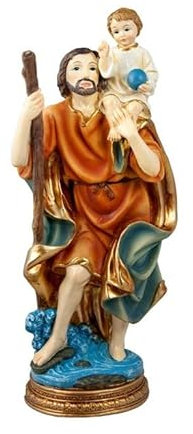 DRW St. Christophorus, handbemalt, Harz, 30 cm