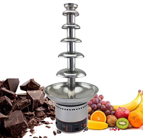 Máquina de Fuente de Fondue de Chocolate Caliente con Control de Temperatura, máquina de Cascada de Chocolate de 4/5/6/7 Niveles, Calentador de Salsa (6 Tier)