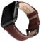Archer Watch Straps - Uhrenarmbänder aus Hochwertigem Genarbtem Leder für Apple Watch (Mahagoni/Naturweißes Garn, Space Grau, 44/45/46/49mm)