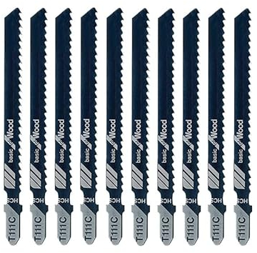 Virsus Set 10 Lame Per Seghetto Alternativo Basic for Wood T111C, lunghezza denti 74 mm 8TPI, lame per taglio di legno, accessori seghe alternative (Legno)