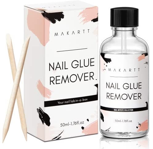 Makartt Nail Glue Remover for Press on Nails, 50ml Acrylic Nail Remover Professional Nail Tips Artificial Nail Acrylic Fake Nail Adhesive False Nail Gel Nail Remover without Acetone (50ml)
