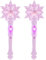 SAFIGLE 2Er-Pack Schneeflocken Zauberstab Kinder Leuchtend Mit Musik Glitzer Feenstab MäDchen KostüM ZubehöR FüR Party Halloween Weihnachten 32Cm