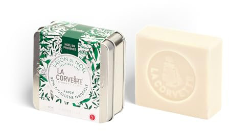 La Corvette, Savon de Noël SAPIN et boîte à savon - idée cadeau - fabriqué à Marseille - 95% d'origine naturelle