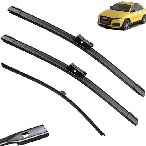 Compatible con Audi Q3 MK1 2011-2017 24+20+16 limpiaparabrisas trasero delantero cepillos cortador accesorios 2011 2012 2013 2014 2015 2016 2017