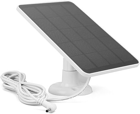 Fiorky Solar Panel Power, 20W IP Security Camera Charger with 3-meter Charging Wire Solar Panel DC3.5x1.35-port IP65 Waterproof Wall Mount Bracket Ring Spotlight Camera/Ring Stick Up Camera