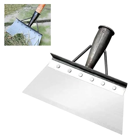 AYNKH Multifunctional Cleaning Shovel for Outdoor Garden Farm, All-Steel Weeding Tools Flat Shove, 28cm Wide Excluding Wooden Handle