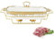 SZAJOR Buffet Chafing Dish Alkoholofen, Keramik Chafing Dish Buffet Set mit transparentem Glasdeckel, Winter Essenserwärmung für Catering, Party, Hochzeit,S