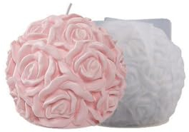 GIVBRO Silikonformen für Kerzen, Rosenkugel, Silikon, Epoxidharz, Heimdekoration, für die Herstellung von Kerzen, Seife, Basteln, 8 x 8 x 6,6 cm