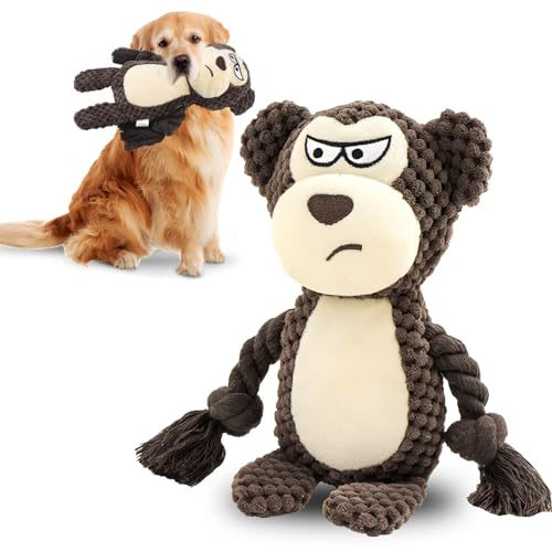 Hundespielzeug Große Hunde Kuscheltier Hund Kauspielzeug für Hunde Robust Plüschtier Welpenspielzeug Welpen Spielsachen Interaktives Hundespielzeug ​Plüsch mit Quietscher für Kleine Groß Hund (Stil 3)